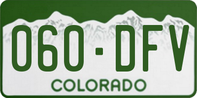 CO license plate 060DFV