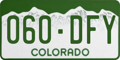 CO license plate 060DFY
