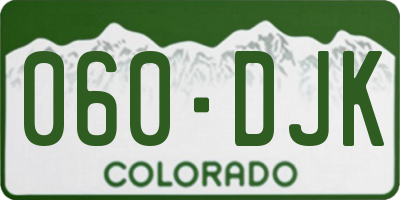 CO license plate 060DJK