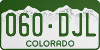 CO license plate 060DJL