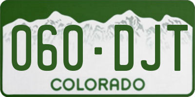 CO license plate 060DJT