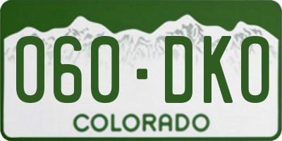 CO license plate 060DKO