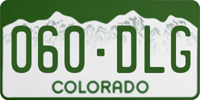 CO license plate 060DLG