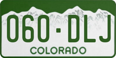CO license plate 060DLJ