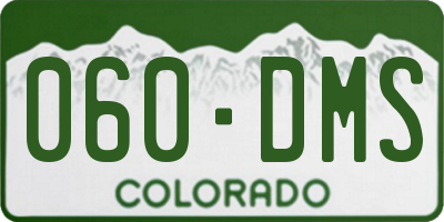 CO license plate 060DMS