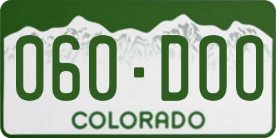 CO license plate 060DOO