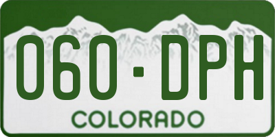 CO license plate 060DPH