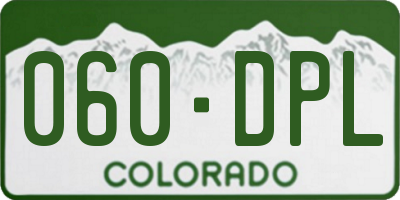CO license plate 060DPL