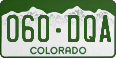 CO license plate 060DQA