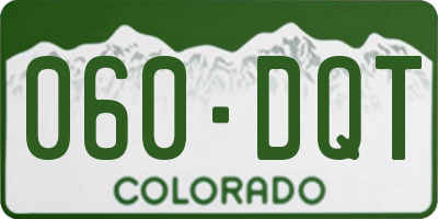 CO license plate 060DQT
