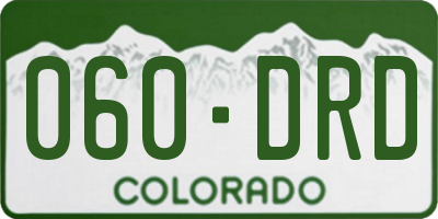 CO license plate 060DRD