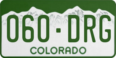 CO license plate 060DRG