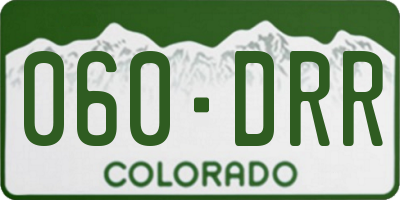 CO license plate 060DRR