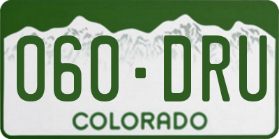 CO license plate 060DRU