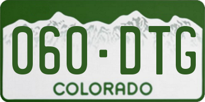 CO license plate 060DTG
