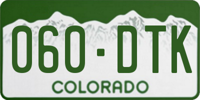 CO license plate 060DTK