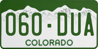 CO license plate 060DUA