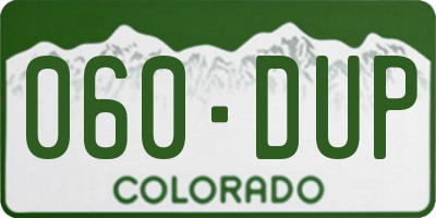 CO license plate 060DUP
