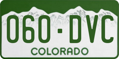 CO license plate 060DVC