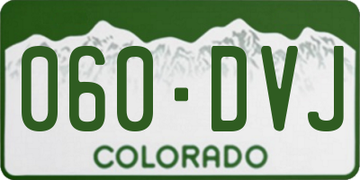 CO license plate 060DVJ