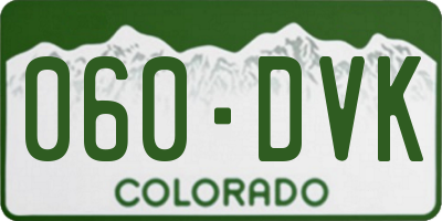 CO license plate 060DVK