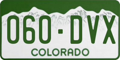 CO license plate 060DVX