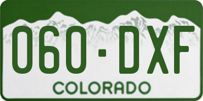 CO license plate 060DXF