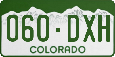 CO license plate 060DXH