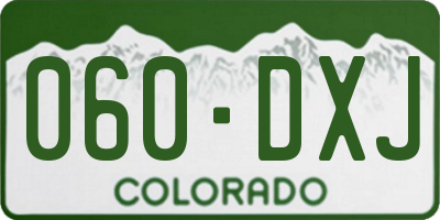 CO license plate 060DXJ