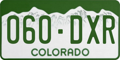 CO license plate 060DXR