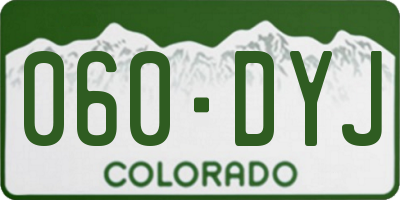 CO license plate 060DYJ