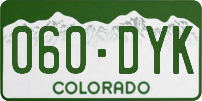 CO license plate 060DYK