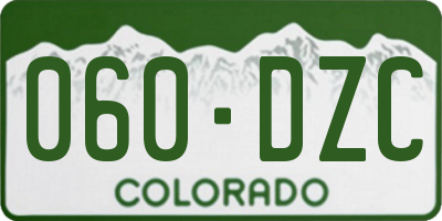 CO license plate 060DZC