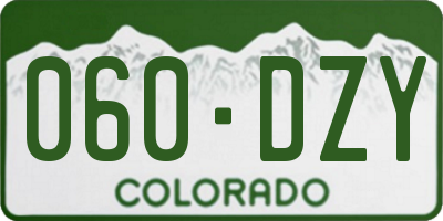 CO license plate 060DZY