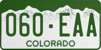CO license plate 060EAA