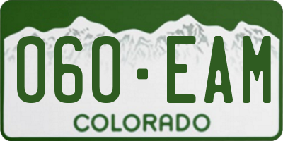 CO license plate 060EAM