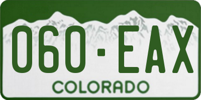 CO license plate 060EAX