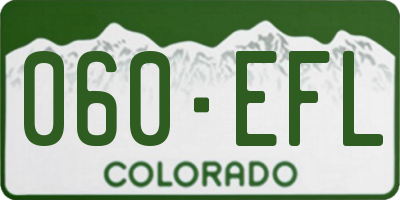 CO license plate 060EFL