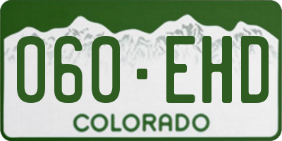 CO license plate 060EHD