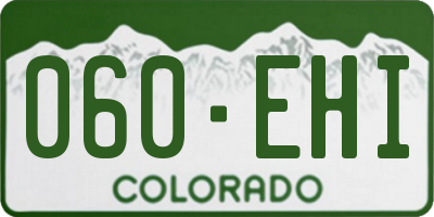 CO license plate 060EHI
