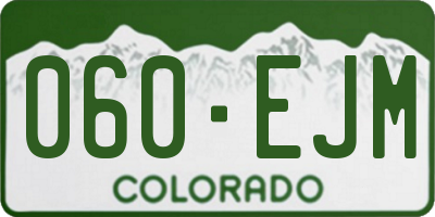 CO license plate 060EJM