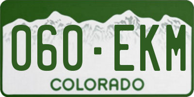 CO license plate 060EKM