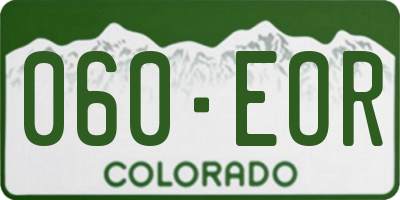 CO license plate 060EOR