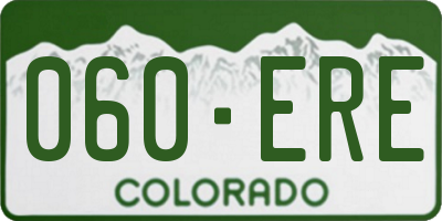 CO license plate 060ERE