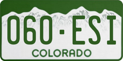 CO license plate 060ESI