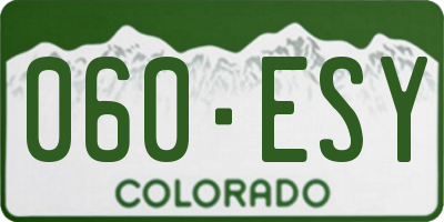 CO license plate 060ESY