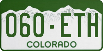 CO license plate 060ETH