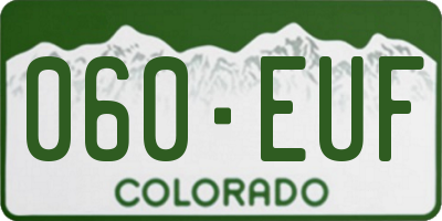 CO license plate 060EUF