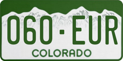 CO license plate 060EUR