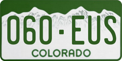CO license plate 060EUS